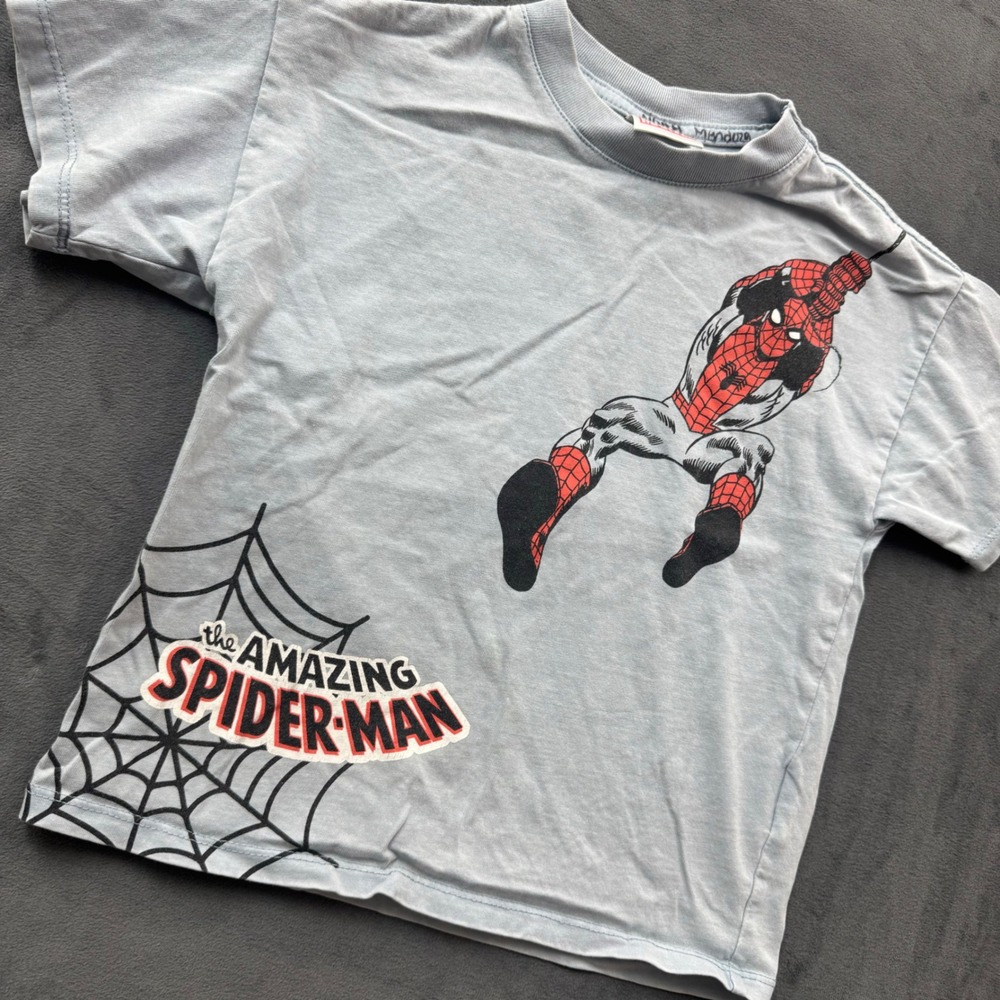 Marvel Cotton On Kids The Amazing Spider-Man Graphic T-Shirt Light Blue Size 3 - Picture 2 of 5